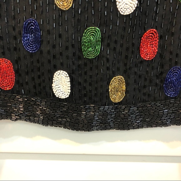 Vintage Beaded Black Silk Top - Picture 5 of 10